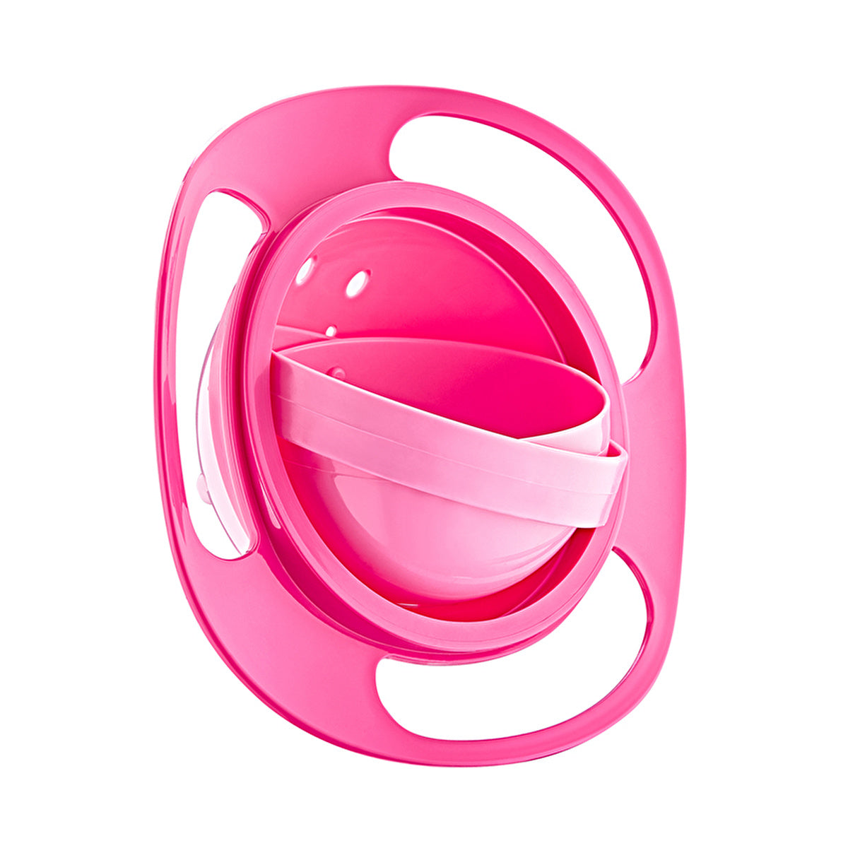 Babyjem Non-Spill Bowl Pink - 360-Degree Rotating | Baby Feeding - Image