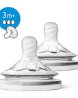 Philips Avent Natural Bottle Nipple 3 Holes - 3 Months+ | 2-Pack - Image