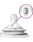 Philips Avent Natural Bottle Nipple 3 Holes - 3 Months+ | 2-Pack - Image