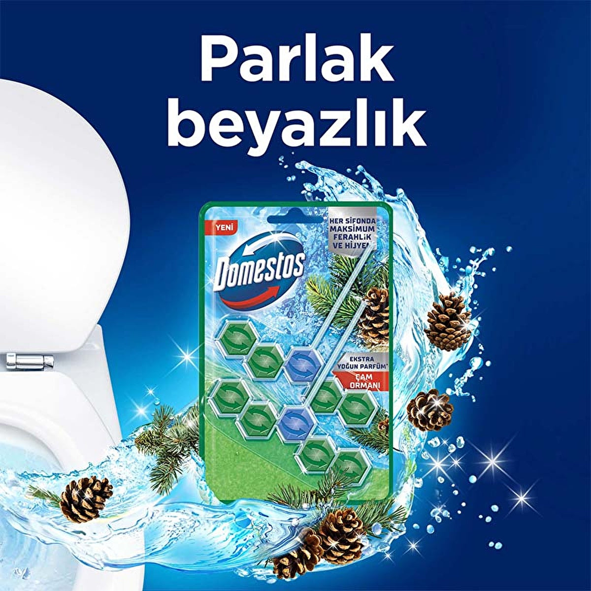 Domestos Toilet Block Pine Forest 100g - Maximum Freshness and Hygiene - Image