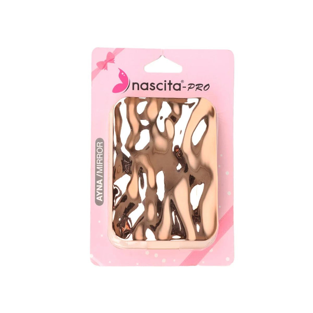 Nascita Metallic Bronze Square Compact Mirror for Travel 1 Count