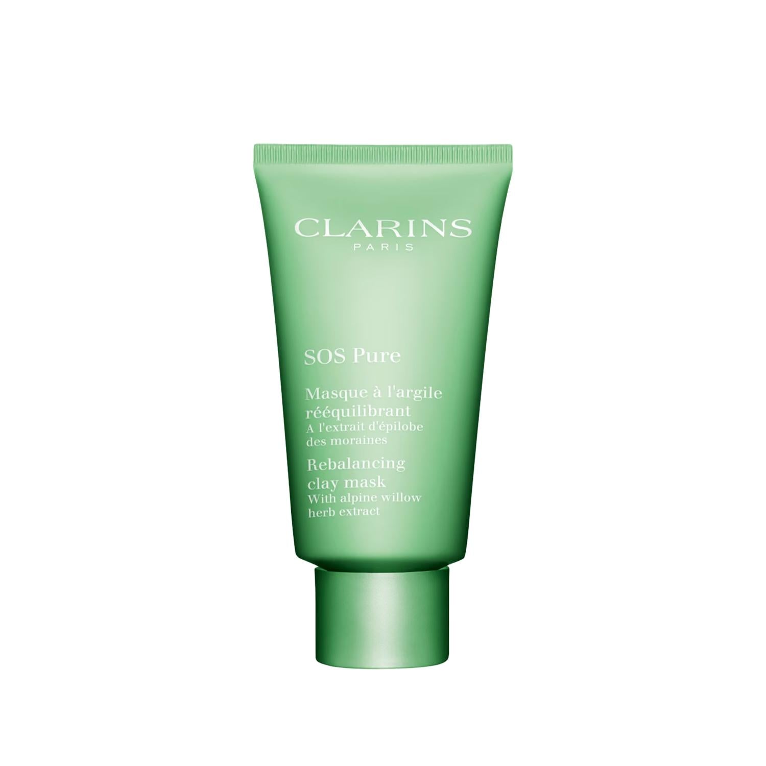 Clarins SOS Purete Clay Mask: Balancing Oil Control & Pore Minimizing Face Mask for Oily/Combination Skin - 2.54 fl oz Clarins Clay Mask: Oil Control & Pore Minimizing - 2.54 fl oz Clarins clay mask, balancing face mask, oil control mask, pore minimizing mask, skin purifying mask, clay mask for oily skin, Clarins SOS Purete, face mask for combination skin, blemish control mask, retail size clay mask, clay mask, face mask, oily skin, combination skin, pore minimizing, oil control, purifying, blemish control,