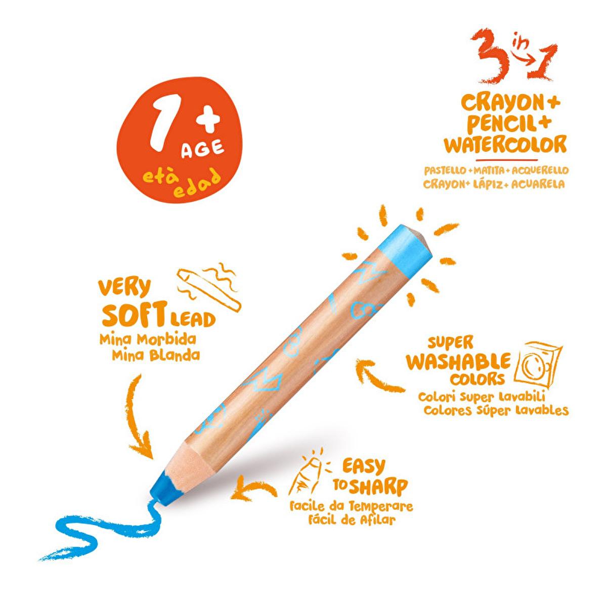 Carioca Toddler Washable Paint Markers - 10 Colors, 3 in 1 Design, Non-Toxic Art Supplies for Kids 1+ Year Carioca Washable Paint Markers for Toddlers - 10 Colors toddler art supplies, washable paint markers, non-toxic art tools, children's drawing tools, baby art supplies, Carioca, art supplies for kids, washable markers, toddler crafts, kids art, early childhood education, creative toys, safe art supplies