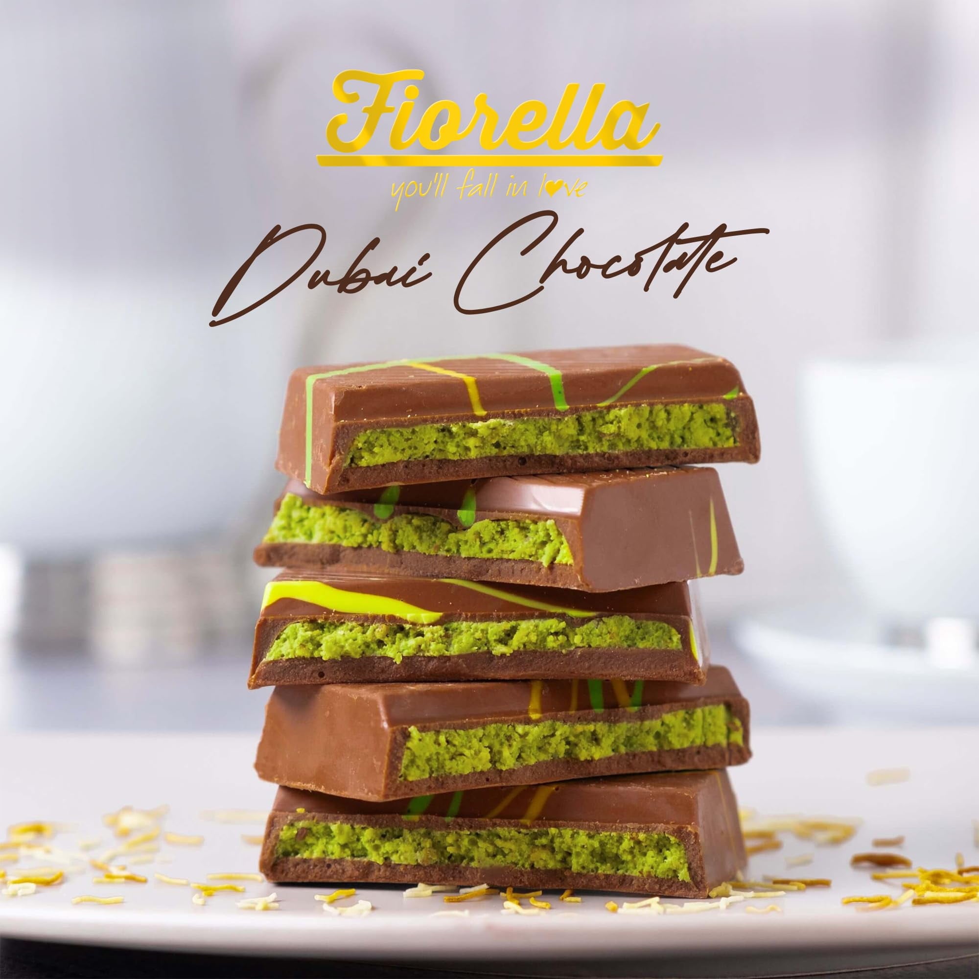 Fiorella Dubai Chocolate Bar 200g (7.05oz) - Express Shipping
