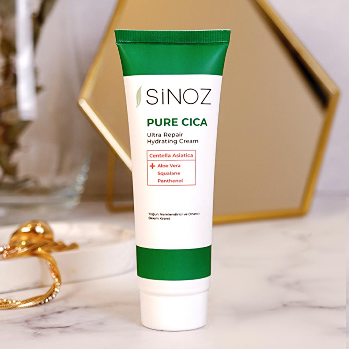 Sinoz Pure Cica Cream: Intensive Hydration & Repair - Soothing Centella Asiatica, Squalane & Aloe Vera - Sensitive Skin Moisturizer, Post-Procedure Care Sinoz Cica Cream: Soothe & Repair Skin - Sensitive Skin Moisturizer Cica cream, Centella Asiatica cream, Soothing moisturizer, Repairing skin cream, Sensitive skin moisturizer, Post tattoo care cream, Post shave balm, Post laser treatment cream, Squalane moisturizer, Aloe vera face cream, facial moisturizer, dry skin, irritated skin, redness relief, skin b