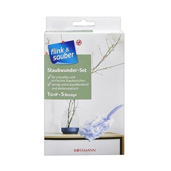 Flink & Sauber Easy Dusting Set: Effortless Dust Remover with Handle & 5 Sleeves | Quick & Easy Household Cleaning Flink & Sauber Dusting Set: Easy Dust Removal - Cleaning Tool dusting set, dust remover, easy dusting, dusting tool, lint-free duster, surface duster, household cleaning, duster with handle, reusable duster sleeves, dusting kit, cleaning solutions, convenient cleaning, simplify dusting, effective dust removal, delicate surfaces, time-saving, ergonomic handle, comfortable grip, reduces hand fati