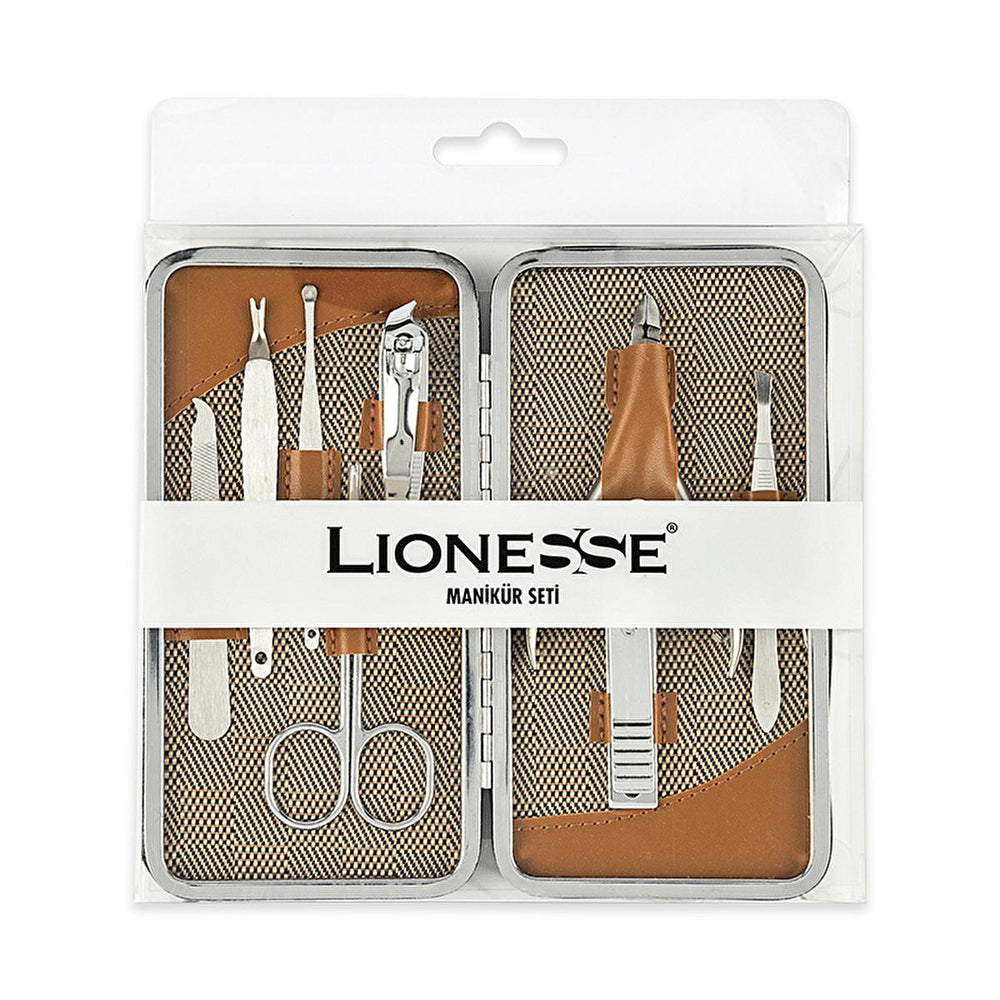 Lionesse Professional Manicure Set - Complete Nail Care & Grooming Kit for Precise Shaping, Trimming, and - Eyebrow Pencil