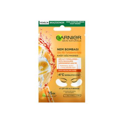 Garnier Eye Mask for Dark Circles & Puffiness - Hydrating Hyaluronic Acid & Orange Juice, 6g Garnier Eye Mask for Dark Circles - Hyaluronic Acid & Orange Juice Garnier, Eye Mask, Dark Circle Treatment, Puffiness Reduction, Hyaluronic Acid, Orange Juice, Under-eye Care, Skincare, Beauty, Cosmetics, Garnier Nem Bombası, Kağıt Göz Maskesi