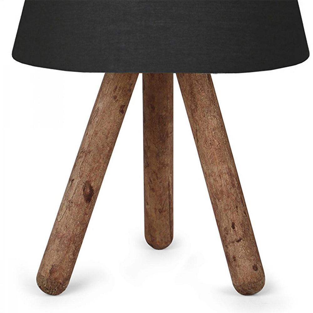 Homing Tasarım - Wooden Table Lamp with Fabric Shade, Energy-Efficient E27 Socket, Modern Home Decor - view 4