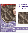Wella Koleston 7 Ash Grey Tones 7/18 - Shimmering Pearl Ash Brown | 100% Intense Color - view 2