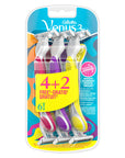 Gillette Venus: Smooth & Sensitive Disposable Women's Razor - 3 Blade, Close Shave, Skin Protection + Easy-Grip Handle (4+2 Pack) Gillette Venus Disposable Razor: Smooth Shave, Sensitive Skin disposable razor, women's razor, ladies razor, shaving razor, razor for sensitive skin, 3 blade razor, venus razor, gillette venus, disposable razors for women, comfortable shave razor, razor, shaving, hair removal, personal care, beauty, women's shaving, ladies shaving, sensitive skin, irritation-free, smooth shave, q