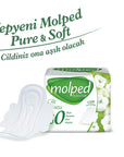 Molped Pure & Soft Organic Cotton Pads: Hypoallergenic, Chlorine & Paraben Free Sanitary Napkins for Sensitive Skin - 7 Count Molped Organic Cotton Pads: Sensitive Skin Protection organic cotton pads, hypoallergenic feminine pads, natural menstrual pads, sensitive skin sanitary pads, vegan period products, chlorine free pads, paraben free pads, soft menstrual pads, pure and soft pads, Molped Pure & Soft, feminine hygiene product, menstrual pads, sanitary napkins, organic pads, hypoallergenic pads, natural p