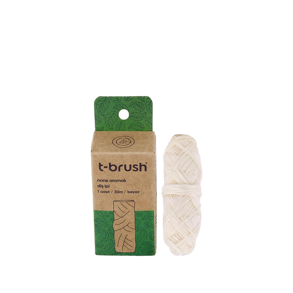 T-Brush Natural Mint Dental Floss 30m - Eco-Friendly Interdental Cleaning for Fresh Breath T-Brush 30m Natural Mint Dental Floss dental floss, natural dental floss, mint flavored dental floss, oral hygiene, interdental cleaning, eco-friendly oral care, natural oral care products, T-Brush, 30m dental floss, mint dental floss, oral health, gum disease prevention, natural ingredients, eco-friendly dental care