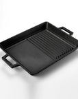 Lava Cast Iron Hybrid Grill Pan - 10x12 Inch Rectangular Enameled Pan for Indoor Stovetop Oven Use, Grill and Fry Simultaneously Lava Cast Iron Hybrid Grill Pan- Enameled Indoor Grill & Fry Cast Iron Grill Pan, Hybrid Grill Pan, Enameled Cast Iron Pan, Rectangular Grill Pan, Indoor Grill Pan, Stovetop Grill Pan, Oven Safe Grill Pan, Lava Cast Iron, Grill and Fry Pan, Durable Grill Pan, grill pan, cast iron pan, enameled pan, hybrid pan, rectangular pan, stovetop pan, oven safe pan, indoor grill, grilling, f