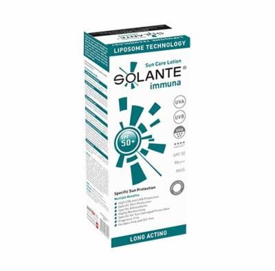 Solante Immuna SPF 50+ Sunscreen Lotion: Shield Sensitive Skin & Fight Aging with UVA/UVB Sun Protection Solante SPF 50+ Sunscreen: Sensitive Skin Protection & Anti-Aging sunscreen lotion, SPF 50+ sunscreen, sunscreen for sensitive skin, hypoallergenic sunscreen, anti-aging sunscreen, sun protection, UVA UVB protection, sunscreen for reactive skin, sunscreen, SPF 50+, sensitive skin, hypoallergenic, anti-aging, UVA protection, UVB protection, reactive skin, sunblock, sun cream, skin care, dermatology, skin