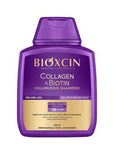 bioxcin-collagen-biotin-shampoo-bottle, bioxcin-shampoo-lathering-on-hair Bioxcin Collagen Biotin Shampoo - Volume Boosting | 300ml Bioxcin Collagen Biotin Shampoo - Volume Boosting 300ml bioxcin, collagen, biotin, shampoo, hair-care, volume-boosting, stronger-hair, hydrating, ai-generated, paraben-free