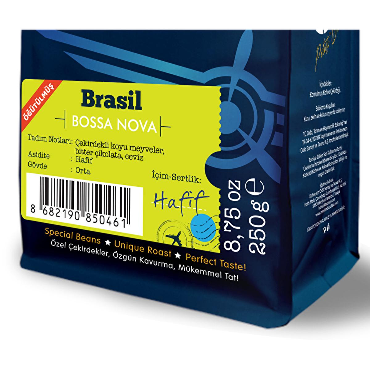 Moliendo Brasil Bossa Nova Ground Coffee - 250g Arabica, Specialty Coffee Moliendo Brasil Bossa Nova Arabica Coffee - Rich Flavor Arabica coffee, ground coffee, specialty coffee, Brazilian coffee, Bossa Nova coffee, coffee connoisseurs, nuanced flavor profiles, washed processing method, dark fruits, bitter chocolate, walnut, medium body, smooth texture, Cerrado de Minas, high-quality coffee, daily consumption, coffee enthusiasts