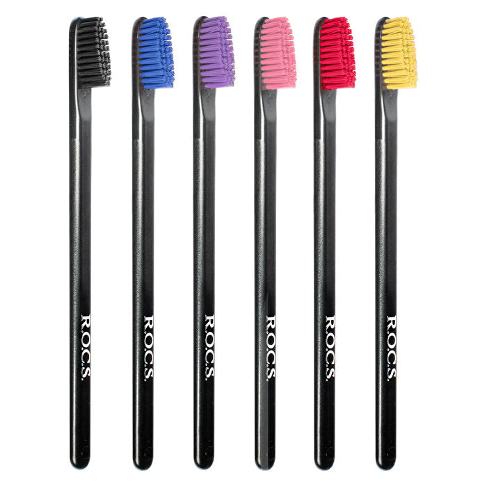 Rocs Black Edition Toothbrush Medium - Effective Plaque Removal | Premium