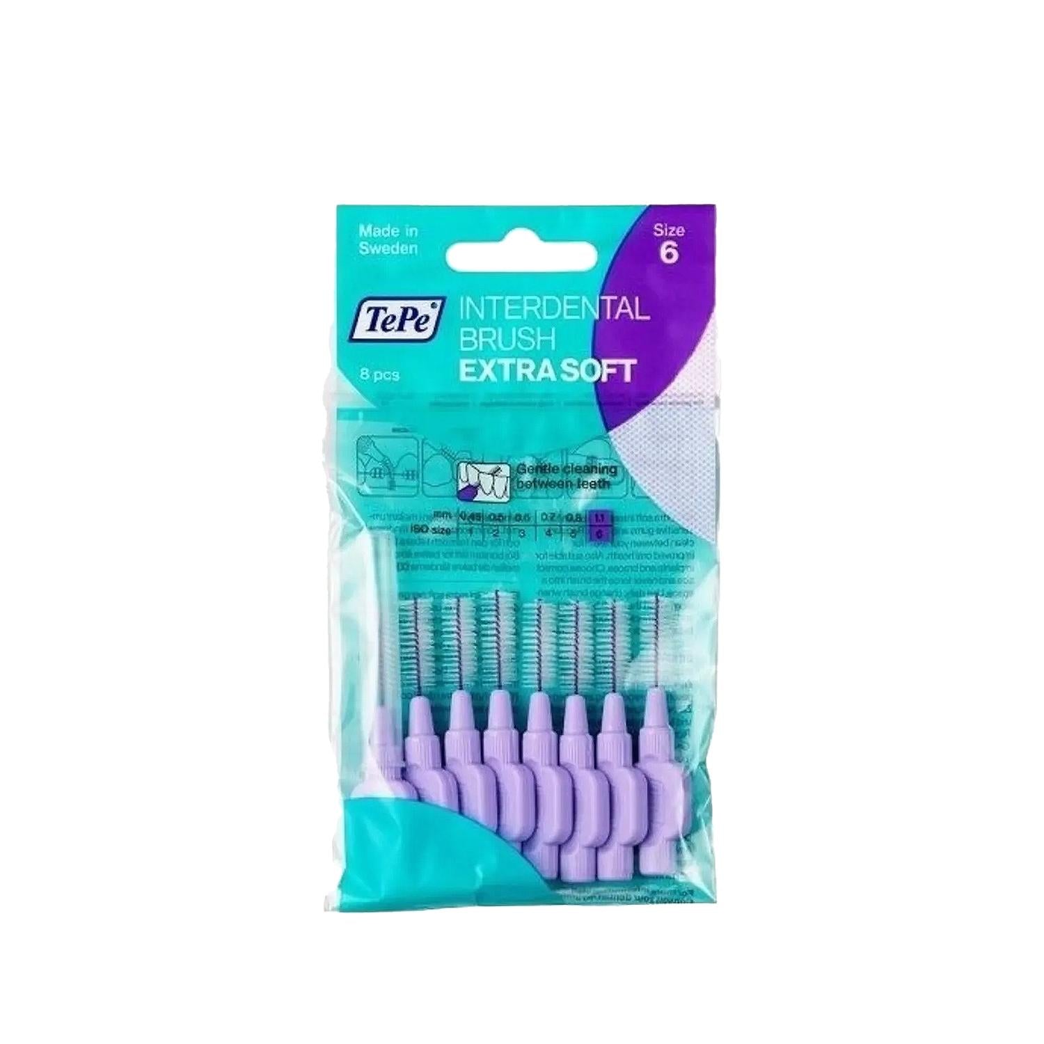 Tepe Ekstra Soft Interdental Brush - 8 Pack, 1.1 mm, Purple - Gentle on Gums, Effective Cleaning Tepe Ekstra Soft Interdental Brush - Gentle & Effective interdental brush, Tepe Ekstra Soft, oral hygiene, dental care, interdental cleaning, oral health, dental hygiene, teeth cleaning, gum care, sensitive teeth, dental work, purple interdental brush, 1.1 mm interdental brush, 8-pack interdental brush