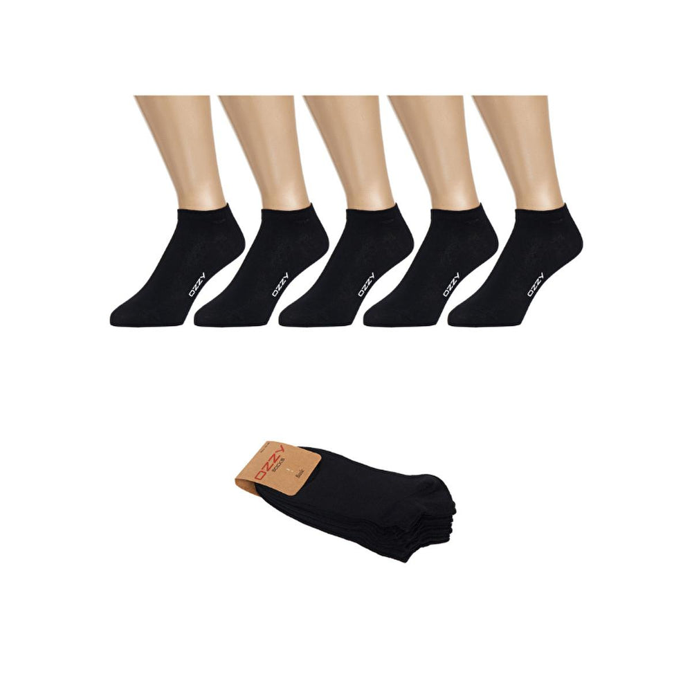 Ozzy Socks Men's Seamless Cotton Socks - Pack of 5, Comfortable & Breathable Footwear for Men - Black, - Hygiene Products