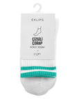 Eklips Striped Crew Socks in White Comfortable 2-Pack