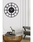 Muyika 50cm Metal Black Wall Clock - Silent Sweep Mechanism, Modern Decor - view 2