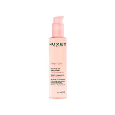 Nuxe Very Rose: Gentle Rose Cleansing Oil - Effectively Removes Makeup & Hydrates Sensitive Skin - Natural Oil Cleanser Nuxe Rose Cleansing Oil - Gentle Makeup Remover for Sensitive Skin cleansing oil, gentle cleanser, makeup remover, sensitive skin cleanser, rose cleansing oil, natural cleansing oil, hydrating cleansing oil, oil cleanser for sensitive skin, Nuxe cleansing oil, waterproof makeup remover, rose water, sweet almond oil, coconut oil, natural oils, oil-based formula, paraben-free, sulfate-free,