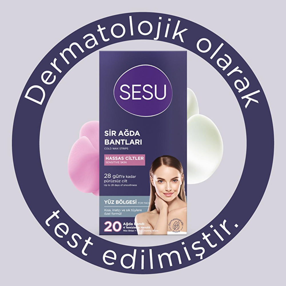 Sesu Sensitive Skin Wax Strips for Facial & Body Hair Removal - Gentle, Sugar-Free, Calendula Infused - view 3