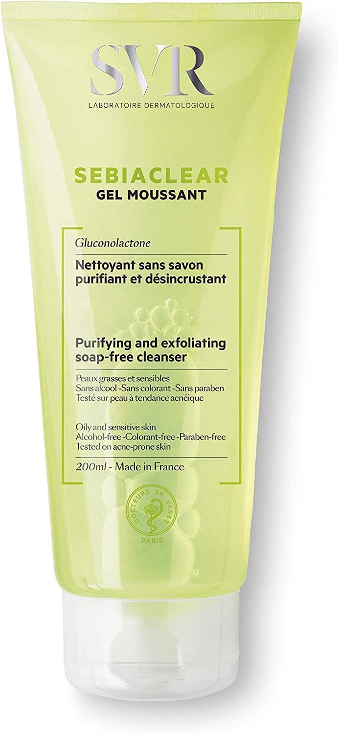 SVR Sebiaclear Gel Moussant 200ml - Gentle Facial Cleansing Gel for Oily & Sensitive Skin SVR Sebiaclear Gel Moussant 200ml - Gentle Cleanser for Oily Skin SVR Sebiaclear Gel Moussant, Facial cleansing gel, Oily and sensitive skin care, Gentle cleansing product, Face and body cleanser, Skincare for oily skin, Sensitive skin solutions, Sebum control, Matte complexion, Pore minimizing, Gentle skincare, Daily cleanser, Skincare routine, Natural moisture barrier, Purifying cleanser