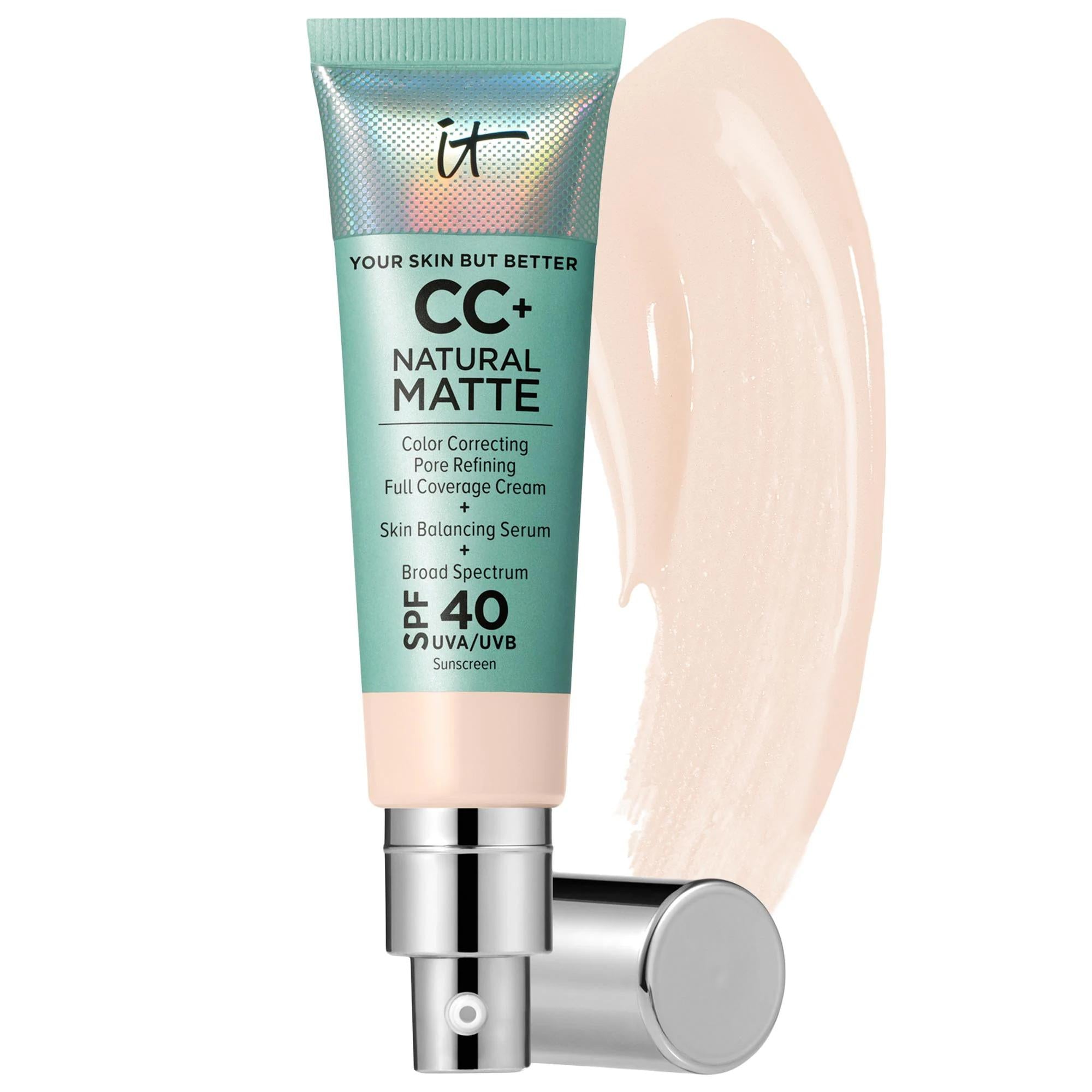 CC+ Cream Natural Matte Foundation with SPF 40 - Full Coverage, Vegan, Non-Comedogenic CC+ Cream Matte Foundation SPF 40 - Full Coverage, Vegan matte foundation, CC cream, SPF 40 sunscreen, vegan foundation, non-comedogenic makeup, full-coverage foundation, oily skin solution, long-lasting makeup, skincare and makeup hybrid, broad-spectrum sun protection, Air Licium, Hyaluronic Acid, Lentil Seed Extract, natural matte finish, vegan cosmetics, fragrance-free, sensitive skin friendly, acne-prone skin solution