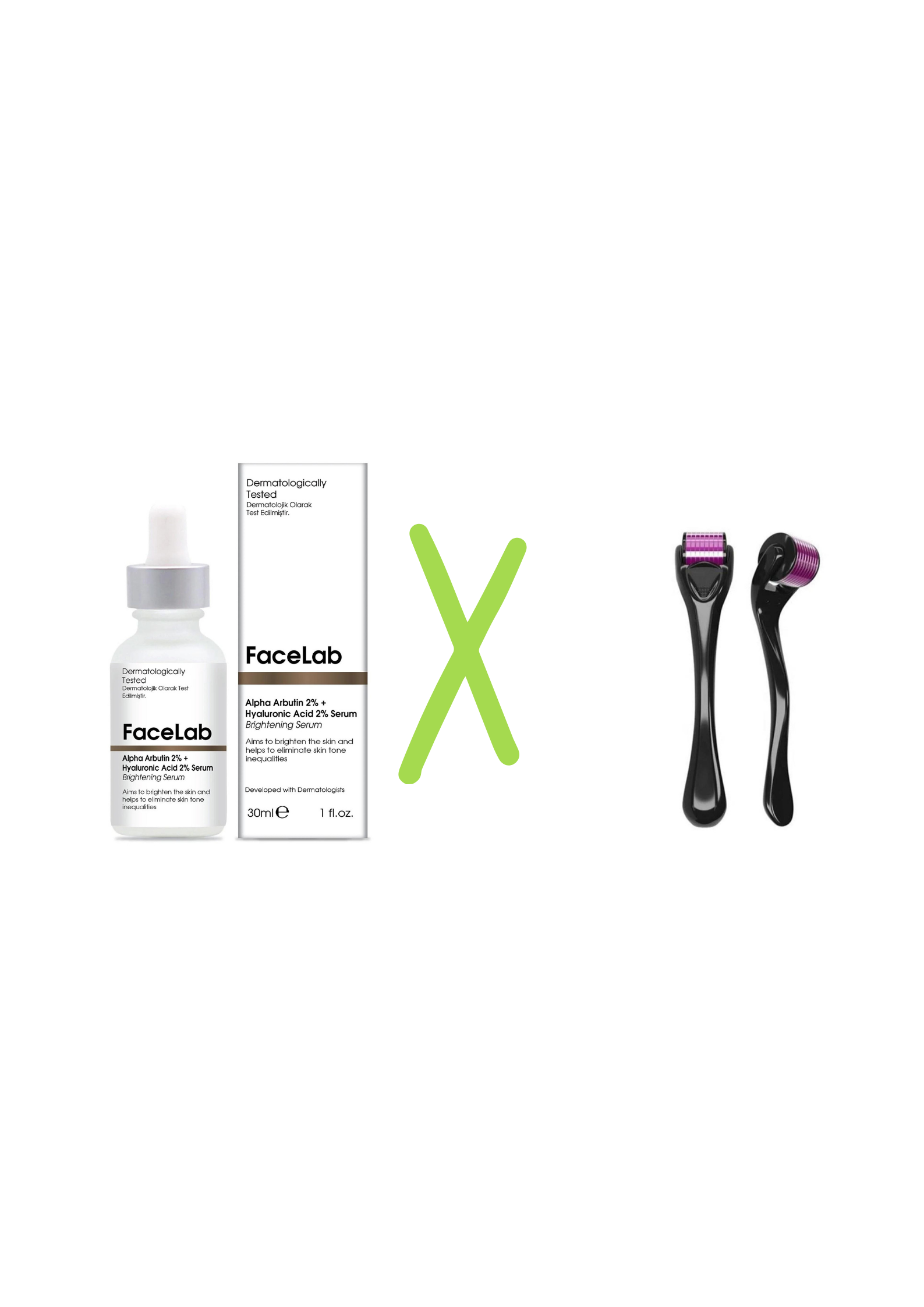 FaceLab Anti-Blemish Skin Serum 30 ml x Dermaroller Titanium 540 Needle 1 Mm