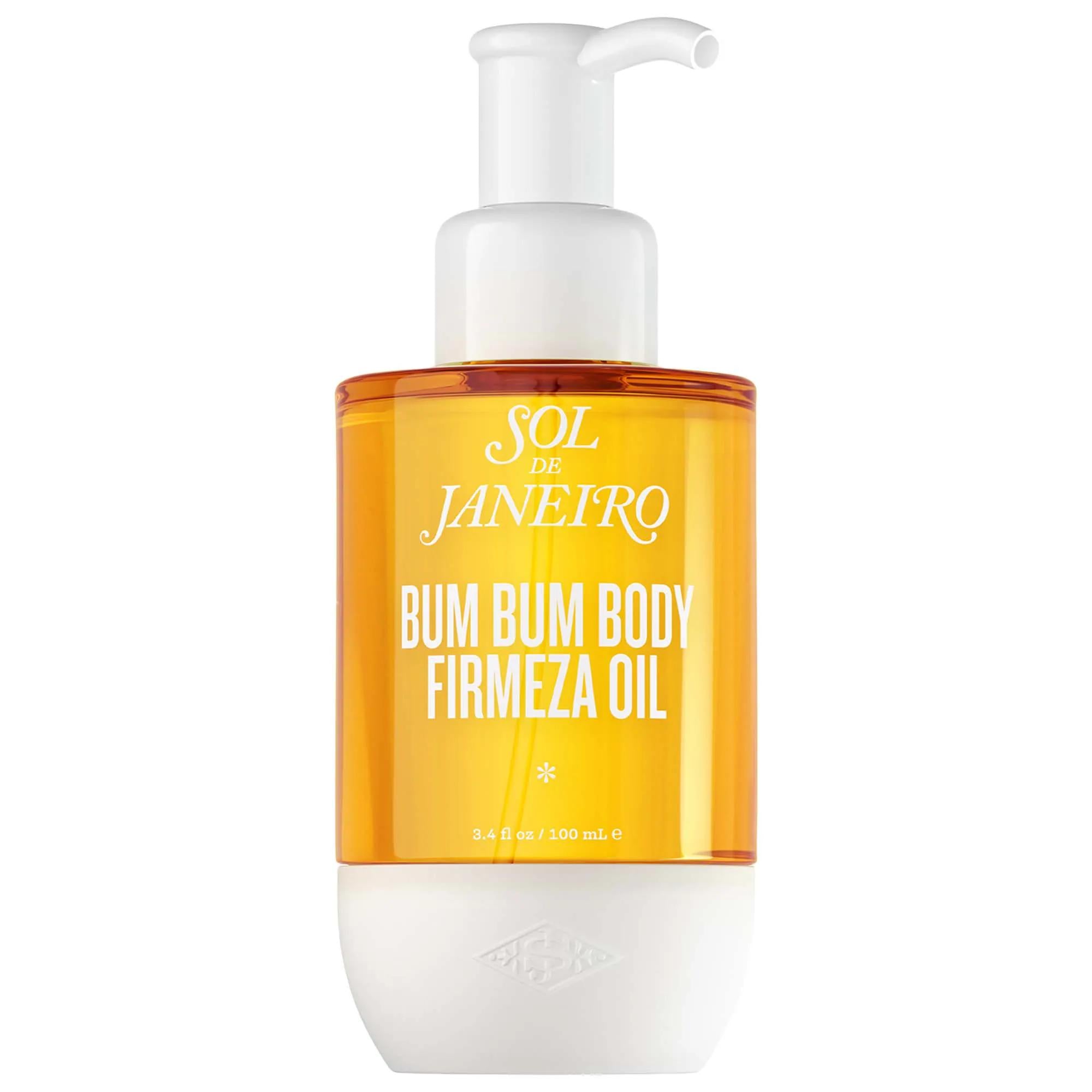 Sol de Janeiro Bum Bum Firmeza Firming Body Oil: Visibly Tightens Skin, Reduces Puffiness, Deeply Moisturizes - Brazilian Body Oil Sol de Janeiro Firming Body Oil: Tighten Skin & Reduce Puffiness firming body oil, debloating body oil, moisturizing body oil, skin firming oil, Brazilian body oil, puffiness reduction oil, Sol de Janeiro body oil, body oil for dry skin, body oil with guarana, body oil with microalgae, body oil, skin care, body moisturizer, bath and body, guarana, microalgae, brazilian olive oil