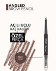 Flormar Angled Eyebrow Pencil with Brush - Long-Lasting, Natural Definition for Precise Brows - Eyebrow Pencil