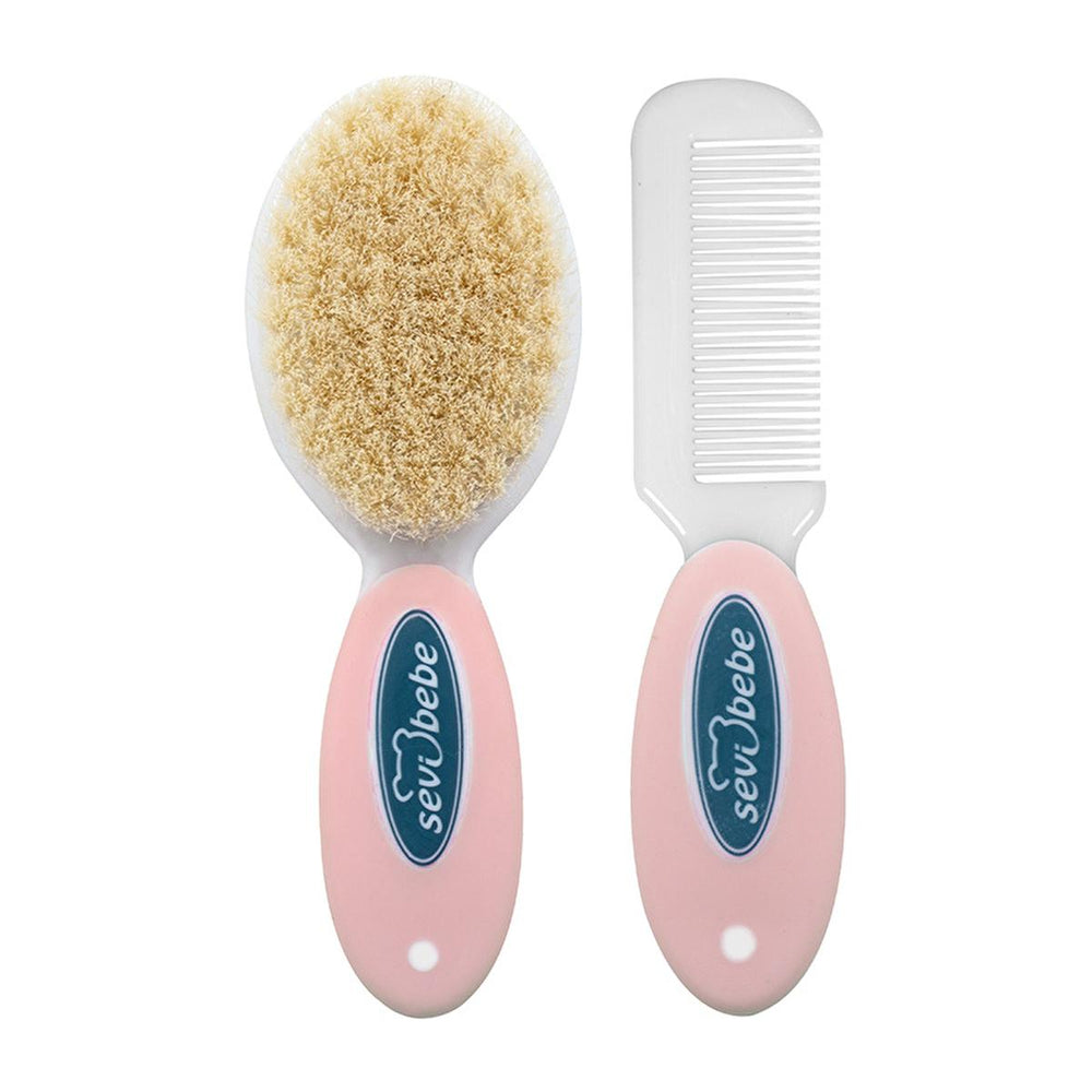 Sevi Bebe Baby Hair Brush and Comb Set - Natural Bristle, Gentle Grooming for Newborns - image 7