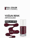 Flormar Full Color Ekstra Yoğun Pigmentli Oje - Royal Maroon - High Pigmentation Nail Polish - view 3