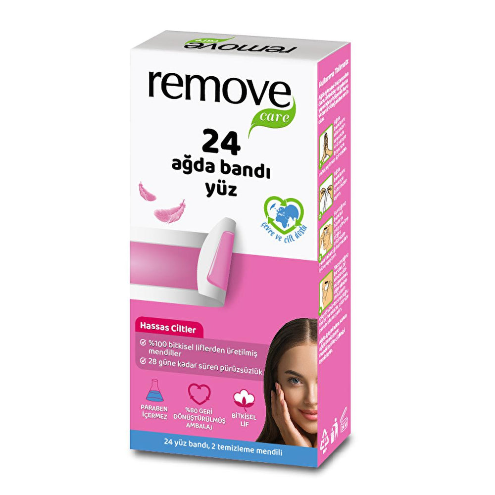 Remove Care Facial Wax Strips for Sensitive Skin - Easy Hair Removal, Long-Lasting Smoothness - view 2