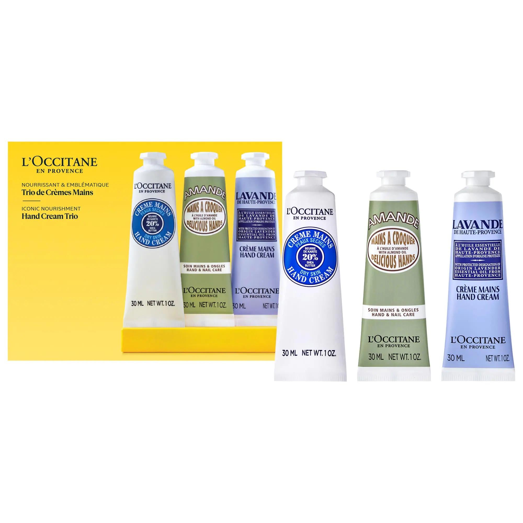 L'Occitane Luxurious Hand Cream Trio Kit - Nourishing, Protective, and Decadent Moisturization for Dry Hands L'Occitane Hand Cream Trio Kit - Luxurious Moisturization hand cream, luxurious hand cream, natural hand cream, gift set, travel-sized toiletries, moisturizing hand cream, shea butter hand cream, almond hand cream, lavender hand cream, skincare, hand care, French skincare, luxurious skincare, natural skincare, travel-friendly, gift ideas, skincare routine, dry skin relief, skin nourishment