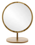 Eklips Wooden Round Table Mirror for Easy Makeup Application