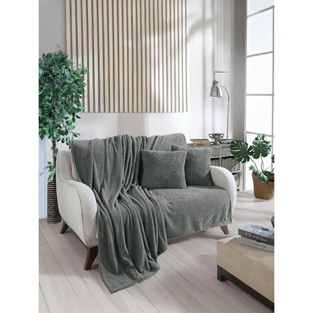 Wondel Charcoal Grey Polycotton Furniture Cover & Throw Blanket 55.12 x 55.12 inches - Durable & Easy to Maintain