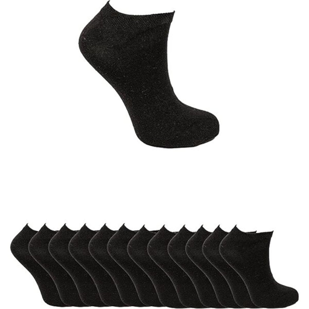 Ozzy Socks Men's Seamless Socks - 12 Pack Black Cotton Polyamide Elastane 40/44 - Hygiene Products