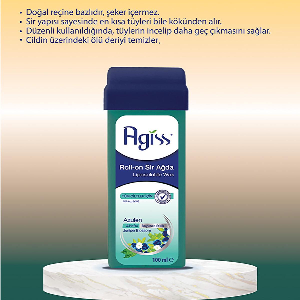 Agiss Azulen Roll-On Wax Hair Removal: 100% Natural Resin, Sugar-Free, Easy Application for All Skin Types Agiss Roll-On Wax: Natural Hair Removal for Smooth Skin roll-on wax, hair removal, natural resin wax, sugar-free wax, at home waxing, waxing for all skin types, easy wax application, short hair removal wax, azulen wax, wax, waxing, resin, hair removal for all skin types, natural hair removal, hair removal at home, body hair removal, facial hair removal, natural resin, sugar-free, easy application, smoo