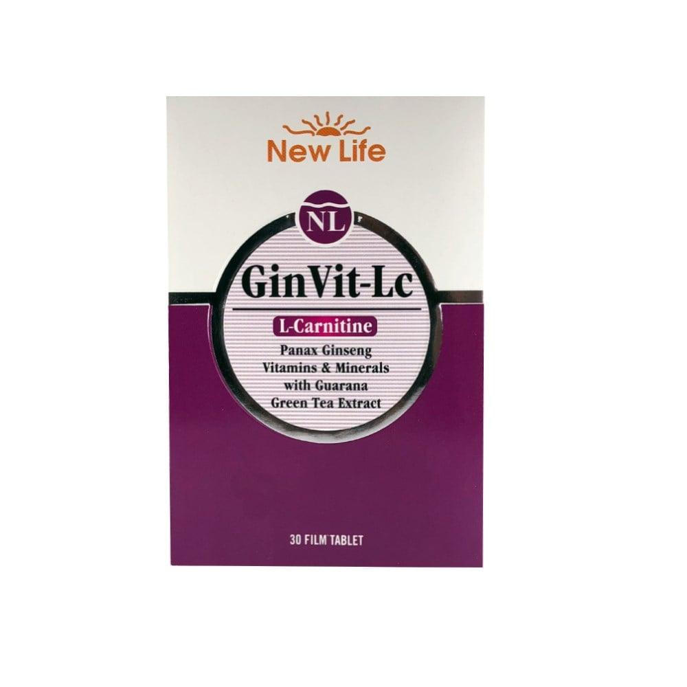 New Life GinVit-Lc 30 Film Tablet - Energy Boosting Dietary Supplement with Ginseng and Multivitamins New Life GinVit-Lc - Energy Boosting Multivitamin Supplement Dietary Supplement, Multivitamin, Ginseng Supplement, Energy Supplement, Vitamin and Mineral Supplement, Health and Wellness, Nutritional Support, Energy Boost, Ginseng, Guarana, Green Tea, L-Carnitine, Vitamins, Minerals, Health Supplements