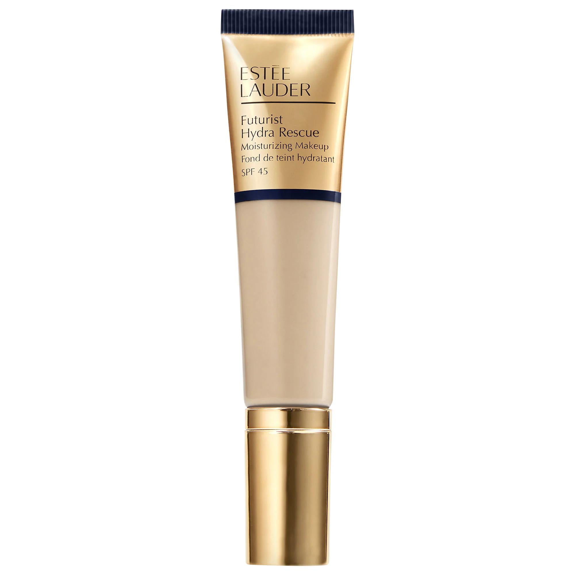 Estee Lauder Futurist Hydra Rescue SPF 45 Moisturizing Foundation: Hydrating, Radiant Finish & Vitamin E - Defy Blue Light & Aging Estee Lauder Hydra Rescue SPF 45 Foundation: Hydrate & Protect moisturizing foundation, SPF 45 foundation, radiant finish foundation, foundation with skincare benefits, hydrating foundation, long lasting foundation, Vitamin E foundation, Estee Lauder foundation, foundation for dry skin, foundation for combination skin, foundation, makeup, face makeup, beauty, skincare, sun prote