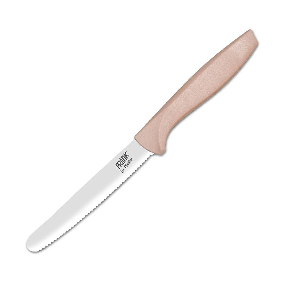 Pratik Ev Tomato Knife 12 cm Serrated Pink - High Carbon Stainless Steel, Ergonomic Handle