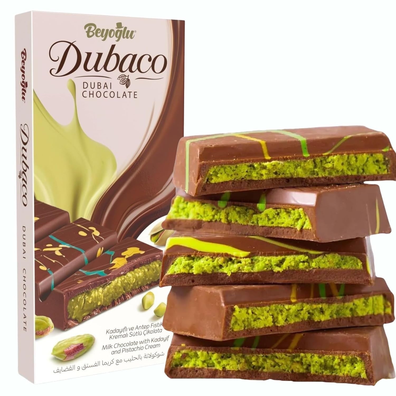 Beyoglu Dubaco Dubai Chocolate Bar 3.17 oz (90gr) - Express Shipping