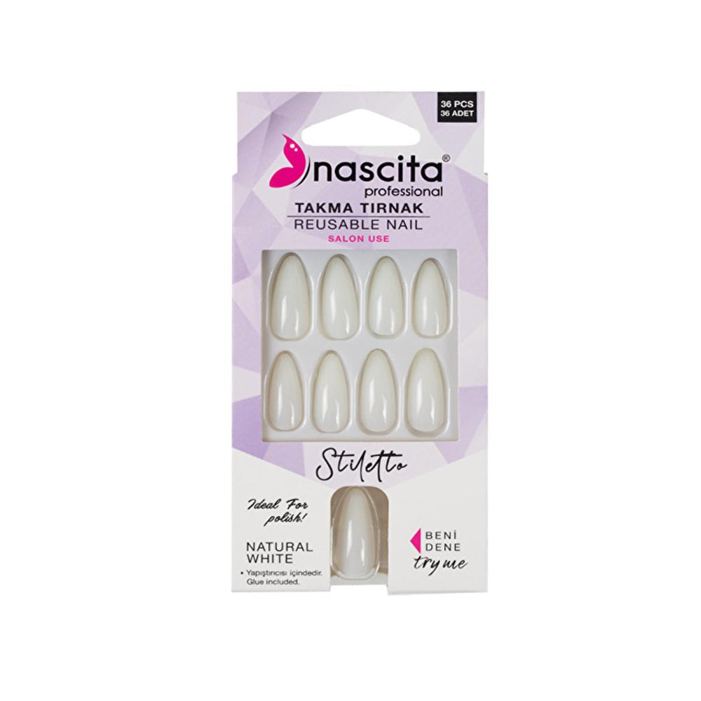 Nascita 36-Piece Reusable Stiletto False Nail Set for DIY Nail Art - Easy Application, Long-Lasting Nail - Nail Polish