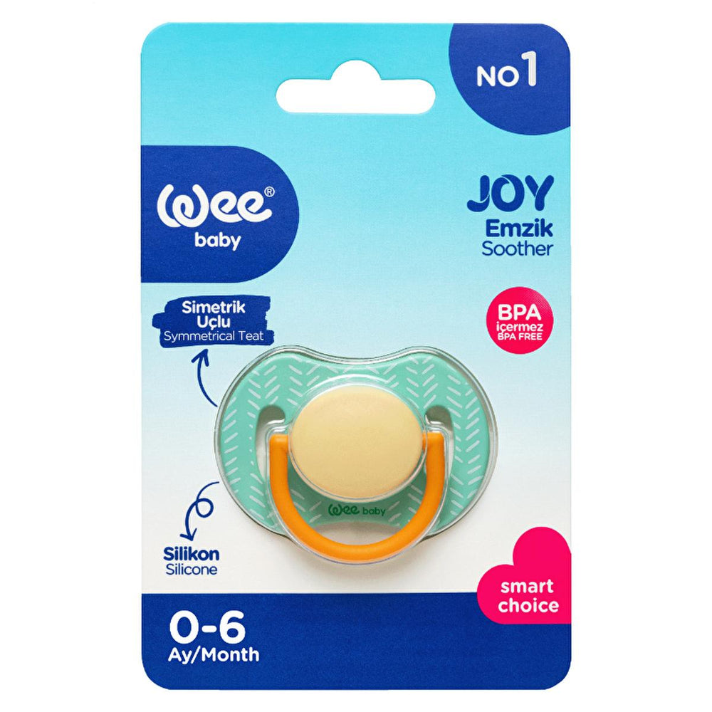 Wee Baby Joy Orthodontic Baby Pacifier - Silicone, BPA Free, Symmetrical Design for Newborns & Infants - view 2