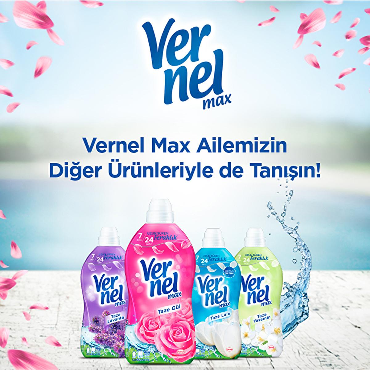 Vernel Max Taze Lale Concentrated Laundry Softener - 1440ml, Long-Lasting Freshness & Softening for Clothes Vernel Max Taze Lale Laundry Softener - Soft & Fresh for 7 Days laundry softener, concentrated laundry softener, long-lasting freshness laundry, Vernel Max Taze Lale, softener for clothes, laundry care, fabric softener, freshness that lasts, soft clothes, laundry products, household essentials