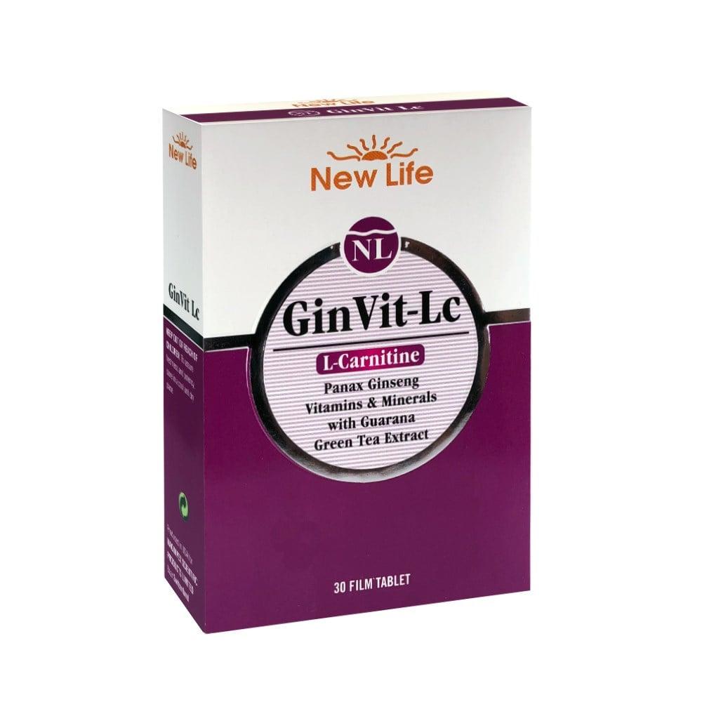 New Life GinVit-Lc 30 Film Tablet - Energy Boosting Dietary Supplement with Ginseng and Multivitamins New Life GinVit-Lc - Energy Boosting Multivitamin Supplement Dietary Supplement, Multivitamin, Ginseng Supplement, Energy Supplement, Vitamin and Mineral Supplement, Health and Wellness, Nutritional Support, Energy Boost, Ginseng, Guarana, Green Tea, L-Carnitine, Vitamins, Minerals, Health Supplements