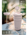 Stevig Bubble Stainless Steel Thermos in Soft Quartz 600 ml